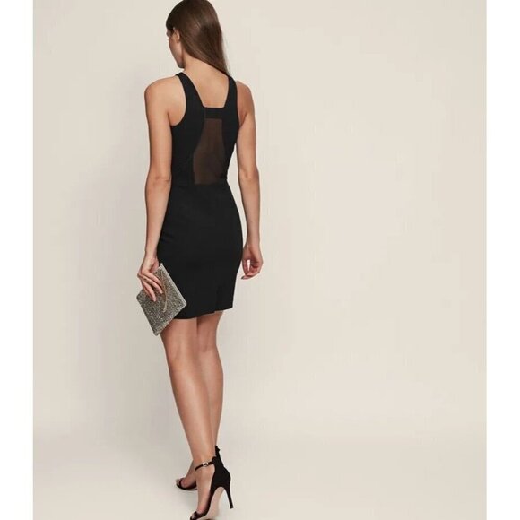 REISS Angelica sheer back dress bodycon cocktail LBD dress - Picture 3 of 11